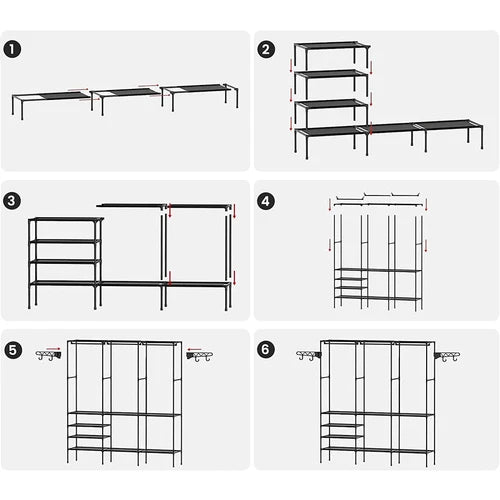 Guarda Roupa Decoteam Dobrável Closet Aberto Organizador Aço Guarda Roupa Decoteam Dobrável Closet Aberto Organizador Aço